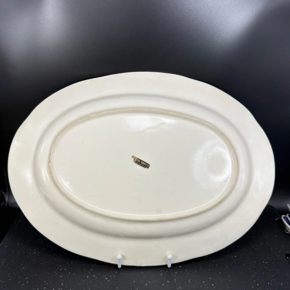 Vintage Fred Roberts‎ Co Turkey Platter Thanksgiving Serving Tray Japan 16 Inch